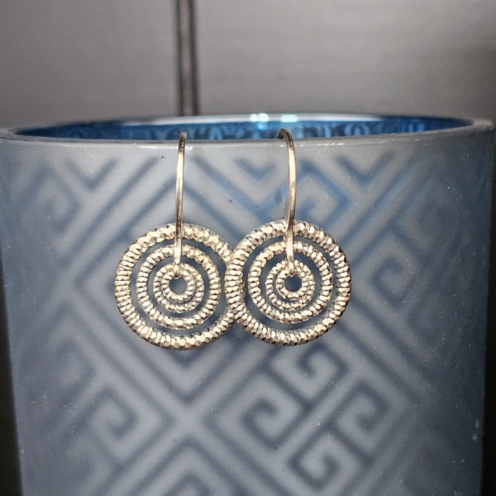 Dyadema 925 Sterling Italy Drop Circle Earrings Like-New